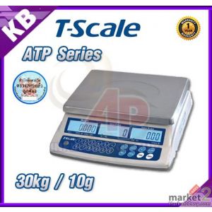 เครื่องชั่งคำนวณราคา 30kg จอแสดงผลLED 3หน้าจอ หน้า-หลัง TSCALE รุ่น APT