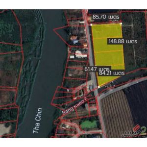 ที่ดิน บางแก้วฟ้า นครชัยศรี จ.นครปฐม ใหญ่ 3364 ตร.วา 25230000 บาท. ใกล้กับ แม่น้