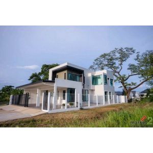 บ้านเดี่ยว 2 ชั้น วิวภูเขา หลังบ้านติดน้ำ ทำเลดี แม่เหียะ