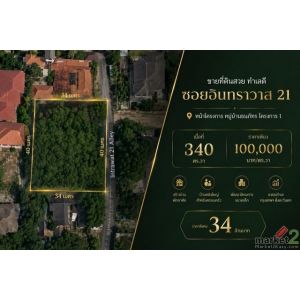 ขายที่ดินสวย ทำเลดี ซอยอินทราวาส 21 หน้าโครงการ หมู่บ้าน ธนภัทร โครงการ 1