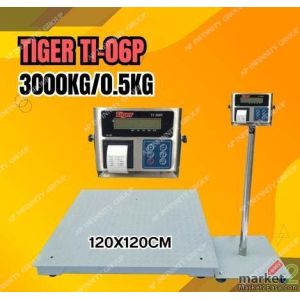 เครื่องชั่งดิจิตอลตั้งพื้นขนาดใหญ่ 3000Kg แท่นชั่ง120x120cm. TIGER รุ่น TI-06P