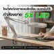 โคมไฟแว่นขยายเลนส์เหลี่ยม แบบหนีบโต๊ะ 5x (กำลังขยาย 5 เท่า)