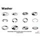 Spring lock washer, Curved washer, Locking edge washer, Toothed  washer