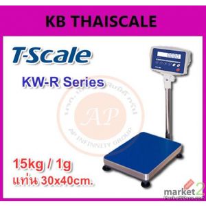 เครื่องชั่ง 15 กิโลกรัม ความละเอียด 1 กรัม ยี่ห้อ T-SCALE ขนาดเเท่น 30x40cm