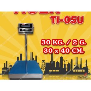 เครื่องชั่งตั้งพื้น 30kg แท่นชั่ง30x 40cm มีช่อง USB ยี่ห้อ Tiger รุ่น TI–05U