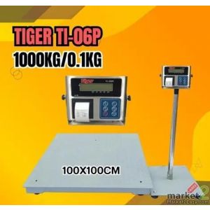 เครื่องชั่งพร้อมปริ้นเตอร์ในตัว 1000Kg แท่นชั่ง100x100cm ยี่ห้อ TIGER TI-06P