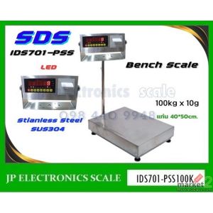 เครื่องชั่งพร้อมพิมพ์ในตัว100kg ยี่ห้อ SDS รุ่น IDS701-PSS100K ขนาดแท่นชั่ง 40*5