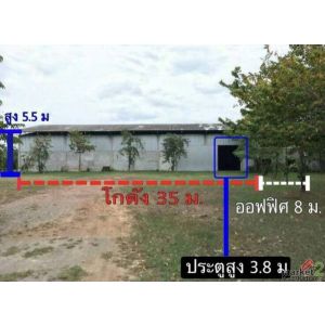 ให้เช่าโกดังติดถนน  ห้วยไผ่ ราชบุรี พร้อมหม้อแปลง 160 KVA  