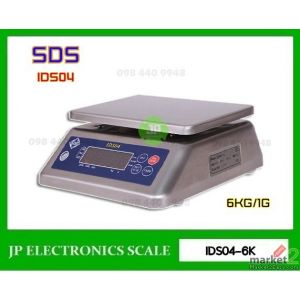 เครื่องชั่งกันน้ำ6กิโลกรัม ตาชั่งกันน้ำ6kg ค่าละเอียด1g ยี่ห้อ SDS รุ่น IDS04 