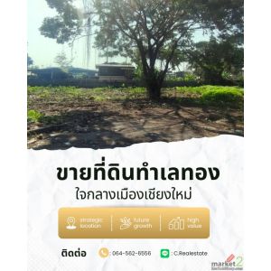 5 นาที โลตัสคำเที่ยง ที่ดินใจกลางเมืองใกล้แม่น้ำปิง  298 ตร.วา ต.ป่าตัน อ.เมือง 