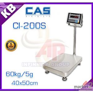 เครื่องชั่งดิจิตอลแบบกันน้ำ60kg แท่น40x50cm CAS รุ่น CI200S