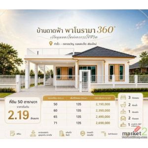 บ้านใหม่พร้อมดาดฟ้าวิว 360° ตลาดขวัญ–ดอยสะเก็ด ราคาเริ่ม 2.19 ล้าน
