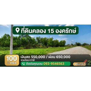 ขายที่ดินคลอง15 องครักษ์ ตลาดต้นไม้ เจ้าของขายเอง ขายเงินสด เงินผ่อน แถมถมให้ฟรี