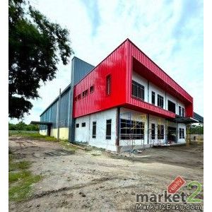 ขายและให้เช่าโรงงานสร้างใหม่ฉะเชิงเทรา ผังม่วงลาย บนเนื้อที่ดิน 4 ไร่ (สามารถขยา