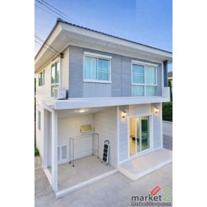 RIS ร่มเกล้า2-6 มีนบุรี บ้านเดี่ยว 2 ชั้น 3นอน 2น้ำ วิวสวน  50ตร.ว. 128ตร.ม.  พร