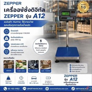 เครื่องชั่งตั้งพื้น 30kg แท่นชั่งขนาด 30x40cm ZEPPER A12-EA3040-30 