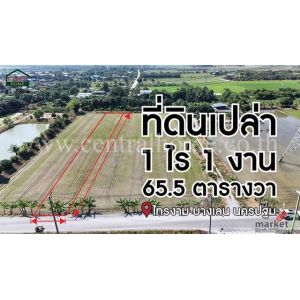 ราคาพิเศษ ที่ดินเปล่า 1-1-65.5 ไร่ ไทรงาม ถนนบางเลน นครปฐม ติดถนน