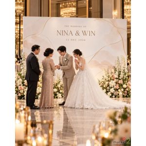 #แบคดรอปถ่ายรูป เพิ่มความพิเศษให้งานแต่งดีไซน์สวยโดดเด่น เสริมบรรยากาศให้ดูพรี..