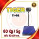 เครื่องชั่งตั้งพื้น 60kg แท่นชั่ง40x 50cm. ยี่ห้อ Tiger รุ่น TI–02  (Bluetooth)