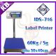 เครื่องชั่งคำนวณราคาตั้งพื้น 60kg พิมพ์สติกเกอร์ในตัว SDS รุ่น IDS716