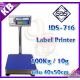 เครื่องชั่งคำนวณราคาตั้งพื้น 100kg พิมพ์สติกเกอร์ในตัว  SDS รุ่น IDS716