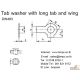 Tab washer with long tab, Tab washer with long tab and wing, Round nut